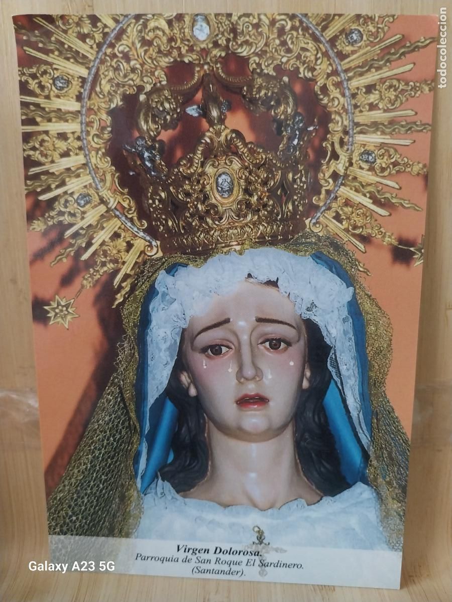 Arte: SANTANDER VIRGEN NTRA SRA DOLOROSA CANTABRIA -. TARJETA DORSO BLANCO TAMA&Ntilde;O POSTAL