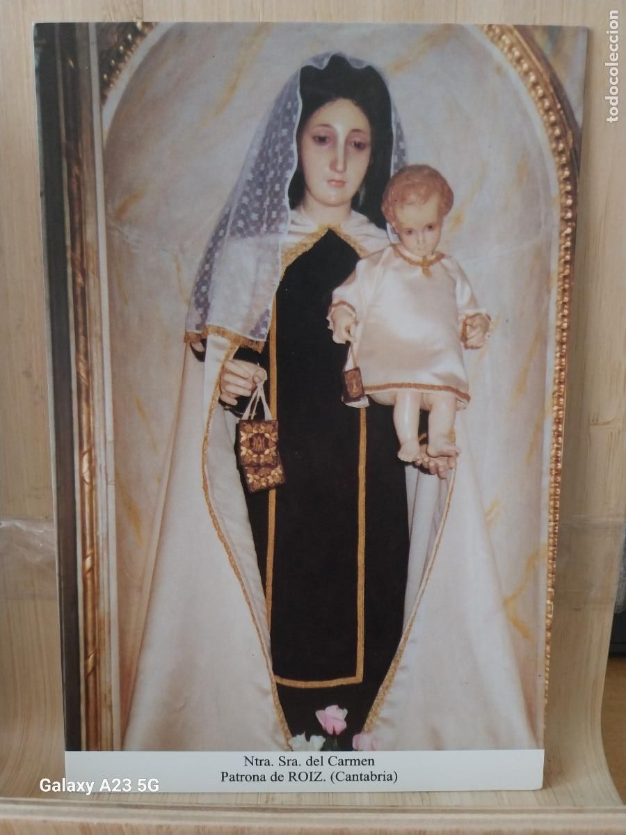 Arte: ROIZ VIRGEN NTRA SRA DEL CARMEN CANTABRIA -. TARJETA DORSO BLANCO TAMA&Ntilde;O POSTAL