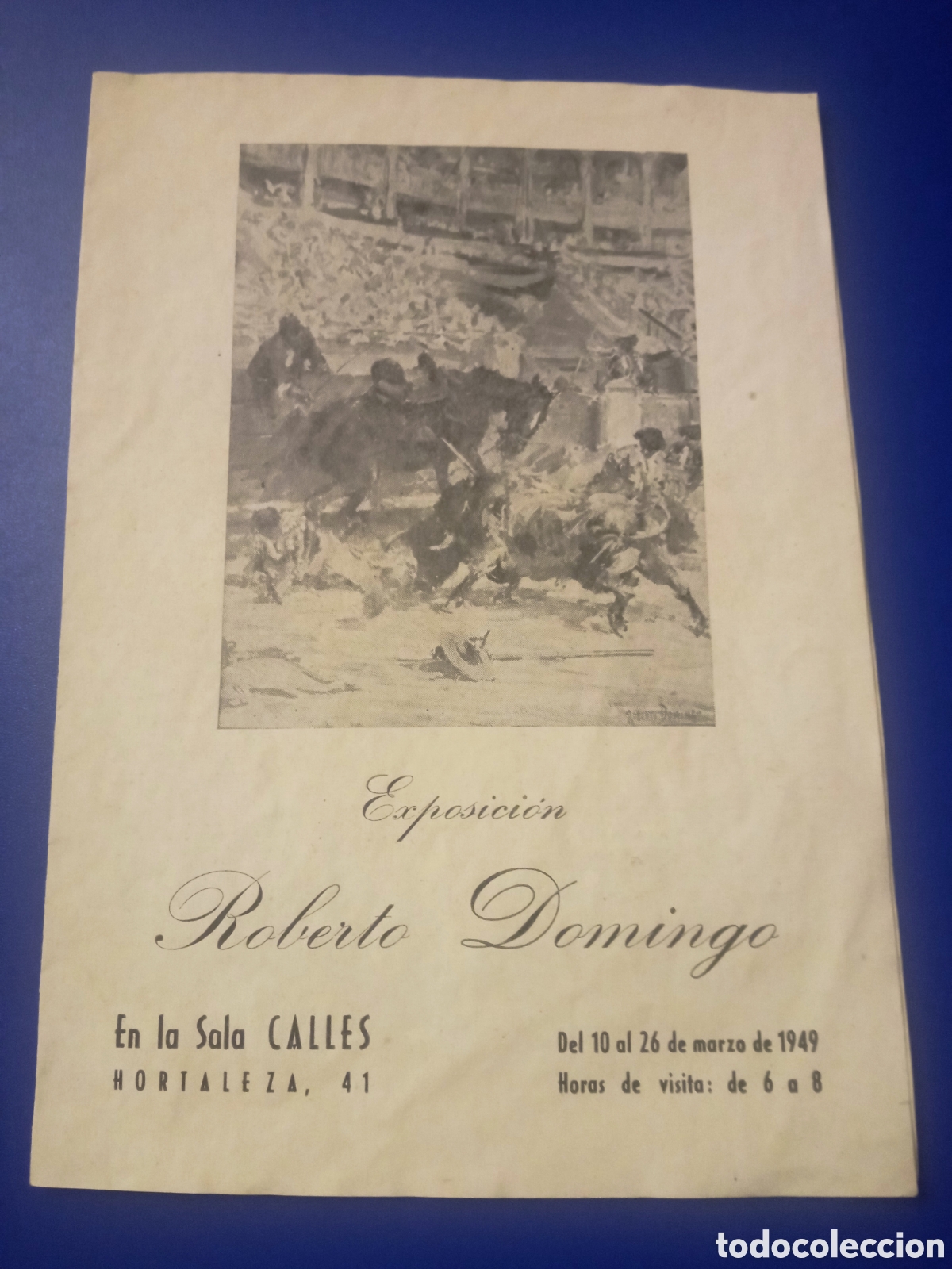Arte: Cat&aacute;logo invitacion de la Exposici&oacute;n de Roberto Dom&iacute;nguez, Sala Calles, Madrid 1949