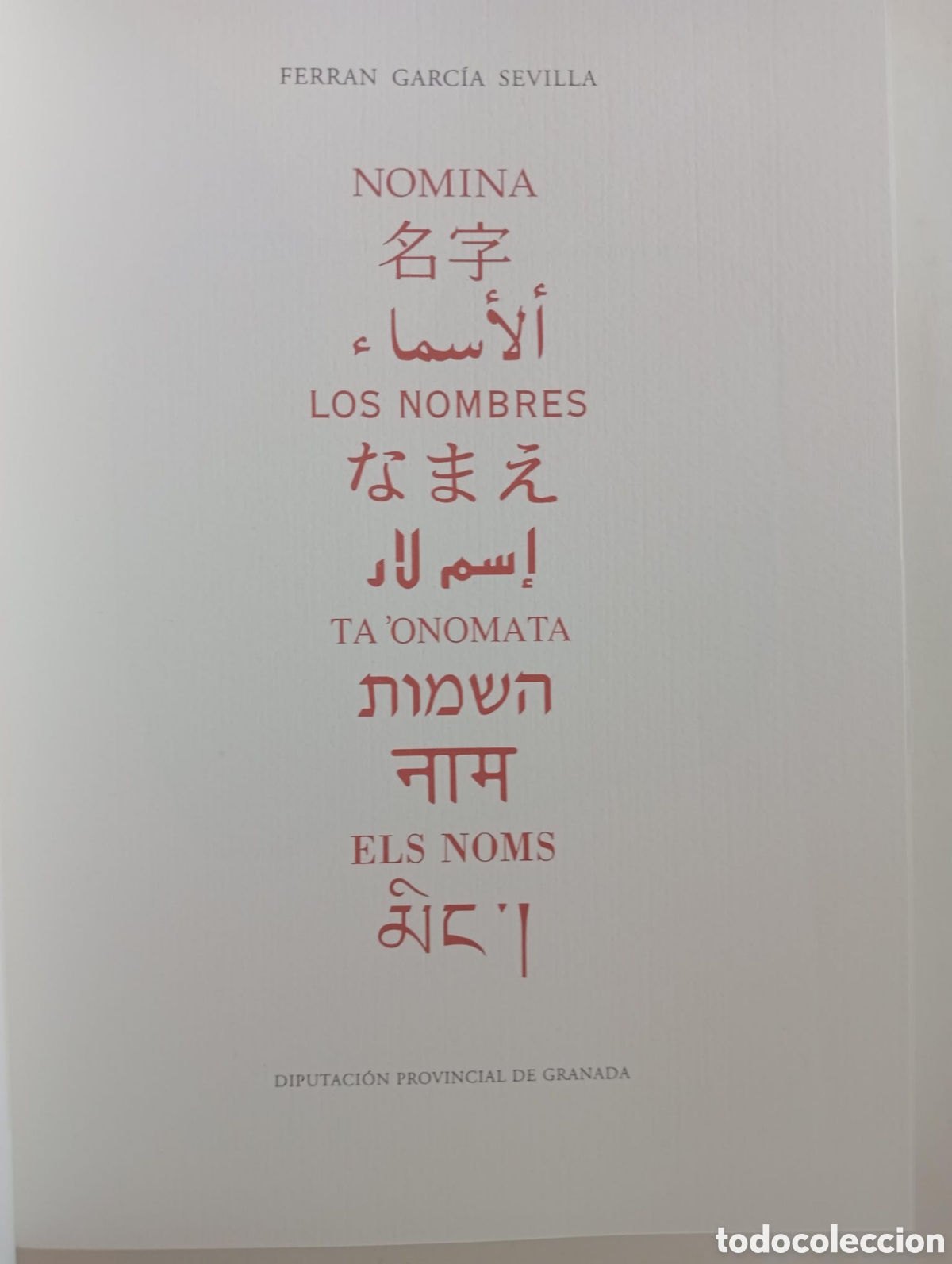 Arte: Nomina-Los nombres-Ta 'onomata - Els noms / Ferr&aacute;n Garc&iacute;a Sevilla