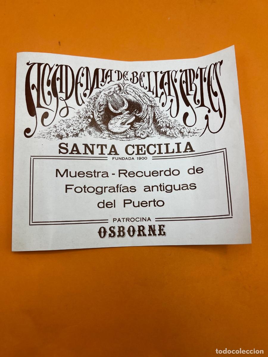 Arte: CAT&Aacute;LOGO. MUESTRA RECUERDO. FOTOGRAFIA ANTIGUA PUERTO. ACADEMIA DE BELLAS ARTES. PUERTO SANTA MAR&Iacute;A.