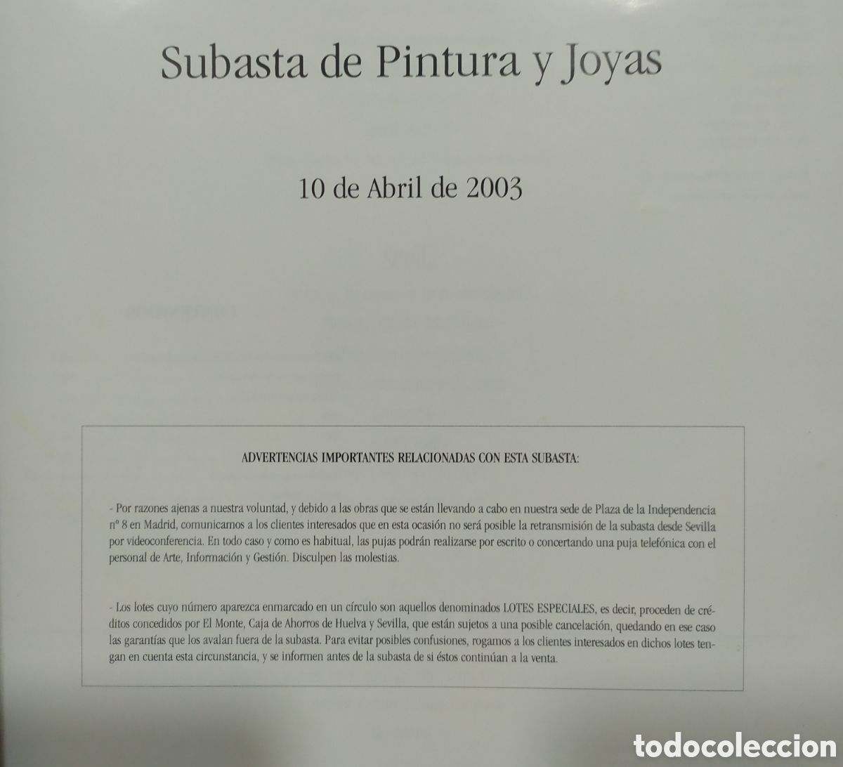Arte: Cat&aacute;logo de Subastas - El Monte 2003 - Foto 3