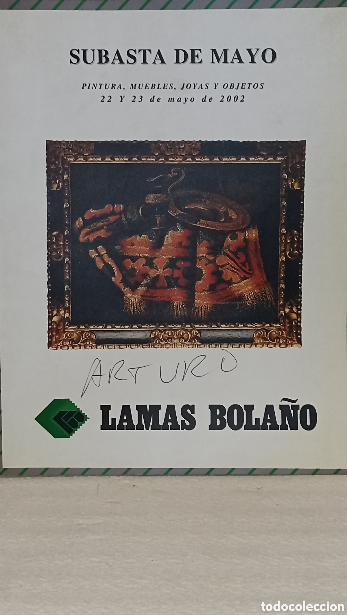 Arte: Cat&aacute;logo Subasta Lamas Bola&ntilde;o - Noviembre 2002 (Pintura, Muebles, Joyas)