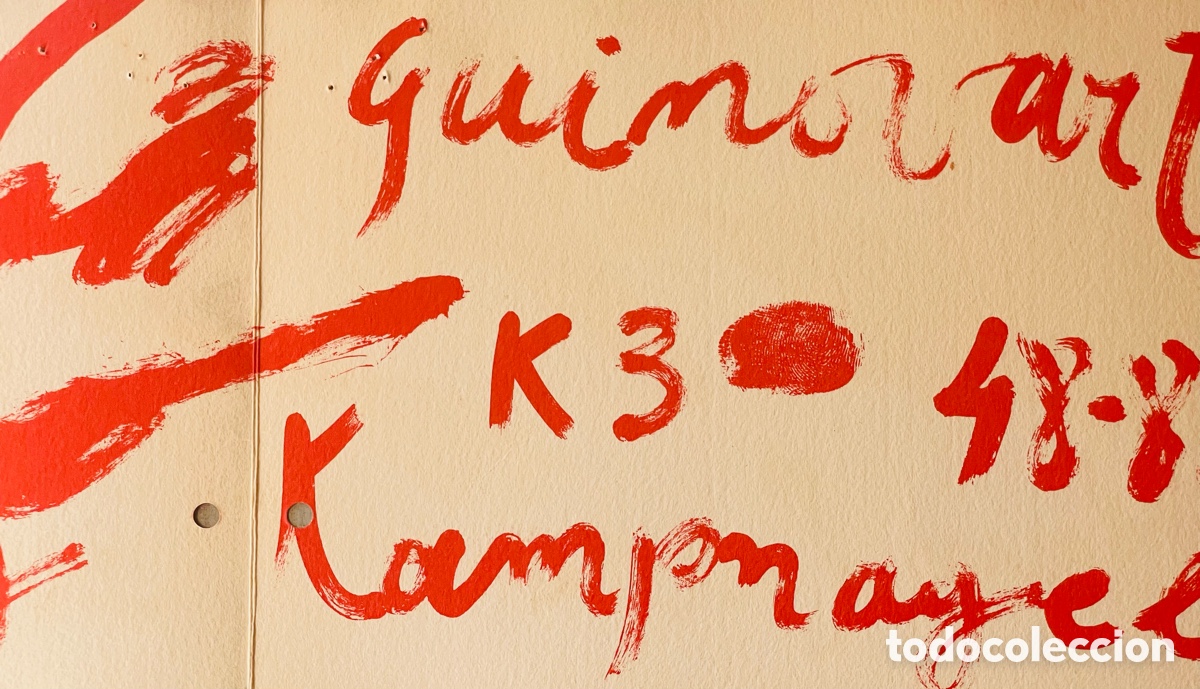 Arte: Guinovart. Invitaci&oacute;n d&iacute;ptico 1990 Hamburg