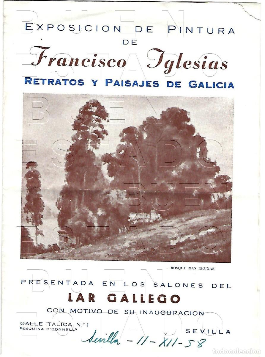 Arte: PINTOR FRANCISCO IGLESIAS EXPOSICION PINTURA DIPTICO CATALOGO 1958 M61