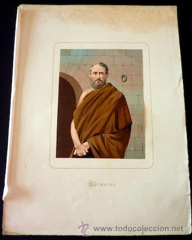 Arte: Cromolitograf&iacute;a de S&oacute;crates - Foto 1
