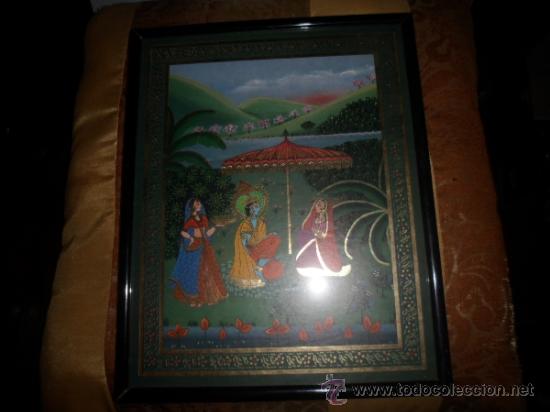 Arte: LITOGRAFIA DE KRISHNA ENMARCADA - Foto 3