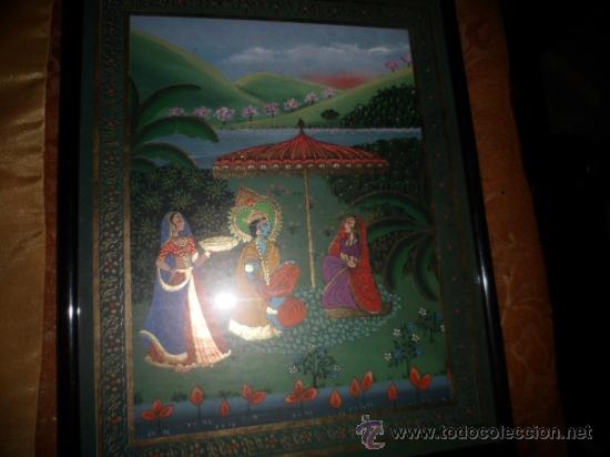 Arte: LITOGRAFIA DE KRISHNA ENMARCADA - Foto 2