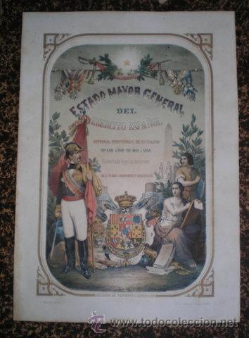 Arte: FRONTIS DEL Estado Mayor General del Ej&eacute;rcito Espa&ntilde;ol, redactada bajo la dir. de D. Pedro Chamorro - Foto 1