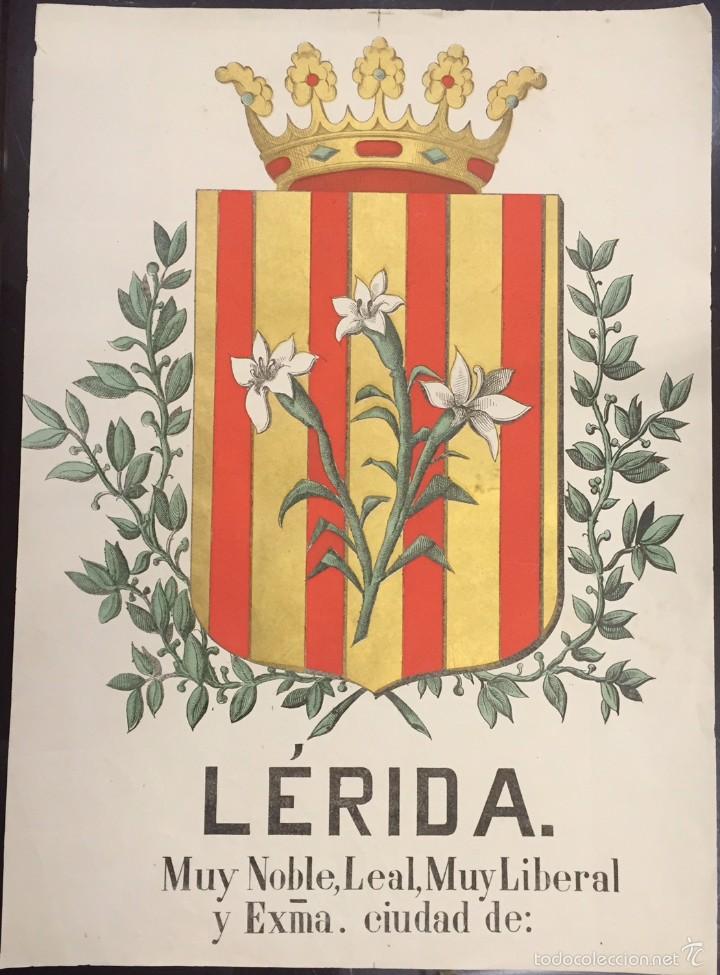 Arte: ESCUDO DE LA CIUDAD DE LERIDA - Foto 1