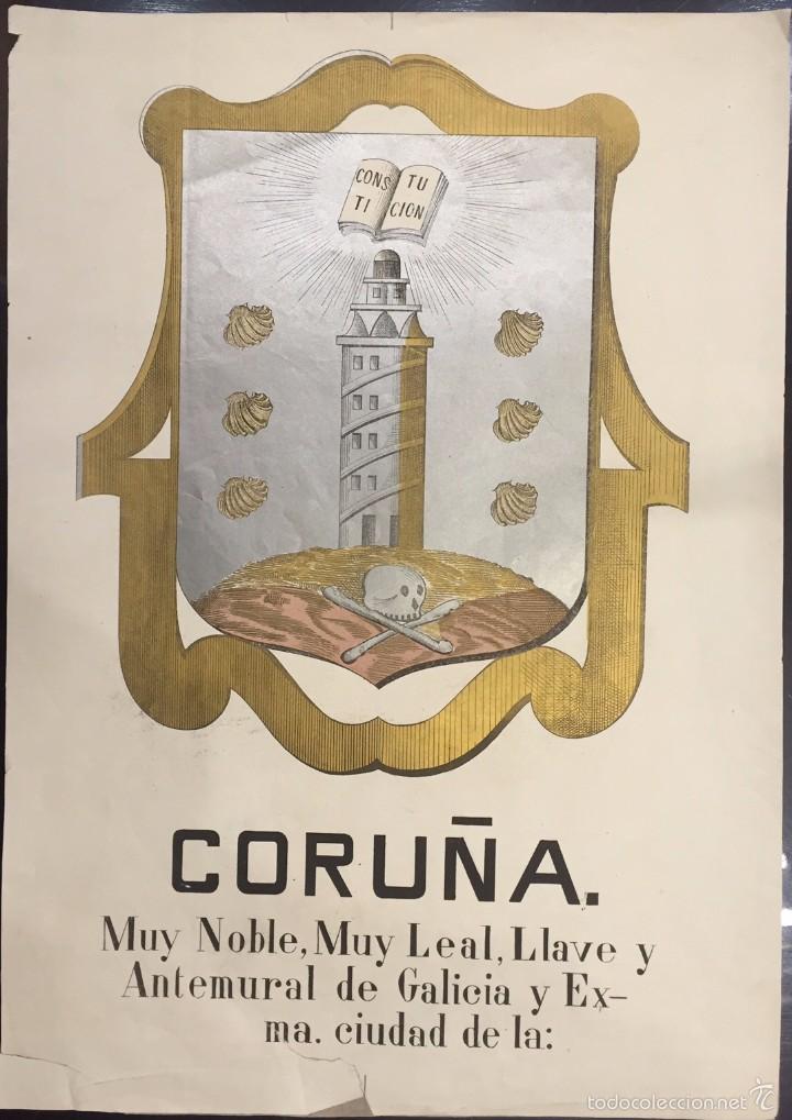 Arte: ESCUDO DE LA CIUDAD DE LA CORU&Ntilde;A - Foto 1