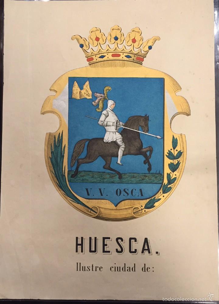 Arte: ESCUDO DE LA CIUDAD DE HUESCA - Foto 1