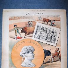 Arte: TOROS. LA LIDIA, 1882. ANTONIO CARMONA EL GORDITO.