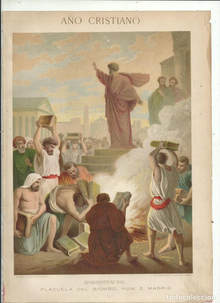 Art: CROMOLITOGRAF&Iacute;A - FRONTIS DEL A&Ntilde;O CRISTIANO TOMO I 1881 DE CROISSET - 30x20 cm.