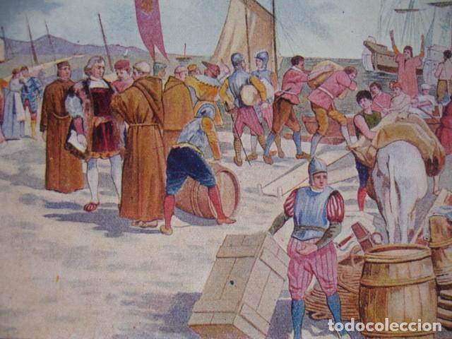 Arte: CRISTOBAL COLON EMBARCANDO EN PALOS - Foto 1