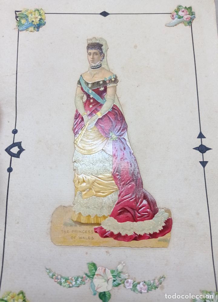 Arte: 1880 Ilustración PRINCESA DE GALES . Cromolitografía victoriana original . Cromo troquelado relieve - Foto 2 - 291052413