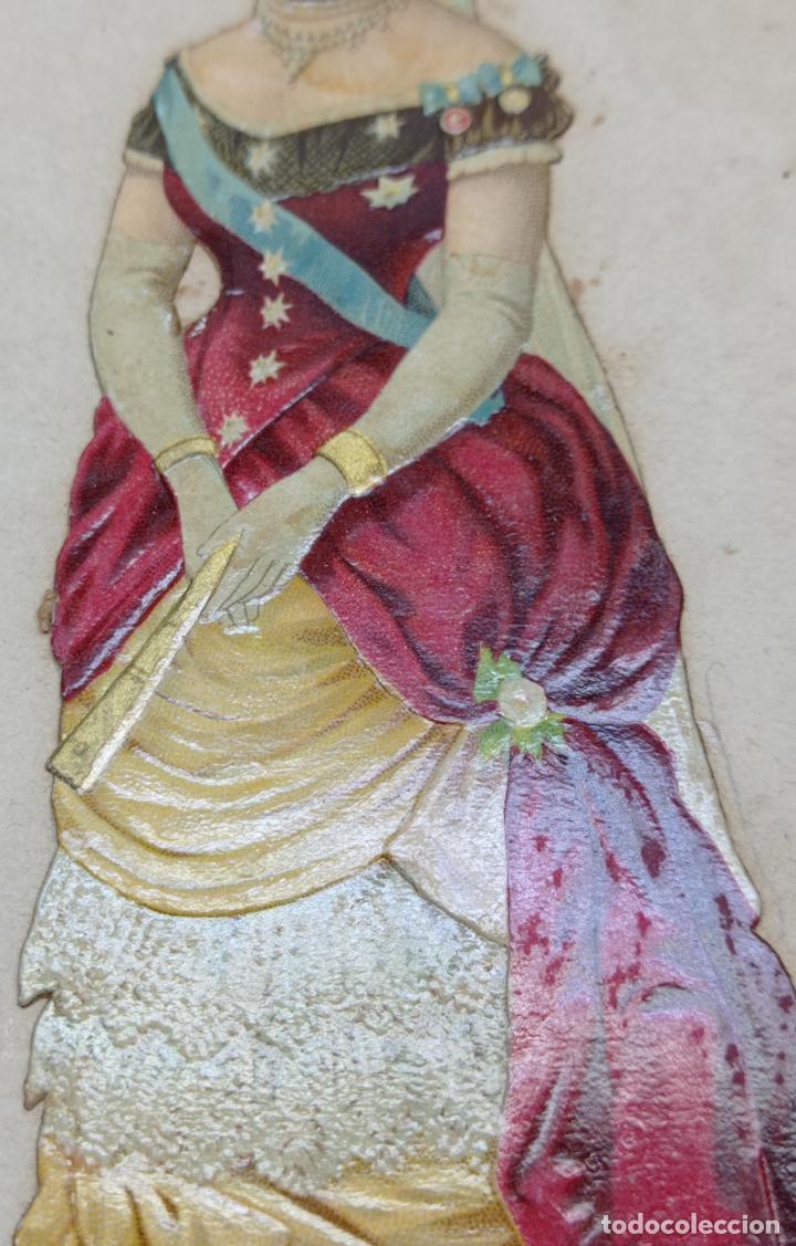 Arte: 1880 Ilustración PRINCESA DE GALES . Cromolitografía victoriana original . Cromo troquelado relieve - Foto 7 - 291052413