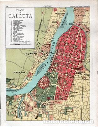 Arte: CROMOLITOGRAFIA PLANO DE CALCUTA. ENCICLOPEDIA SEGUI. 1905 - G-PLANOS-048 ,4