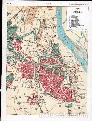 Art: CROMOLITOGRAFIA PLANO DE DELHI (INDIA). ENCICLOPEDIA SEGUI. 1905 - G-PLANOS-051 ,2