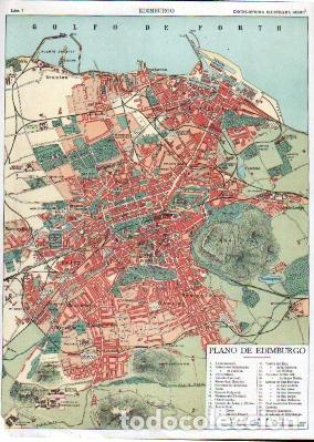 Art: CROMOLITOGRAFIA PLANO DE EDIMBURGO (ESCOCIA). ENCICLOPEDIA SEGUI. 1905 - G-PLANOS-055