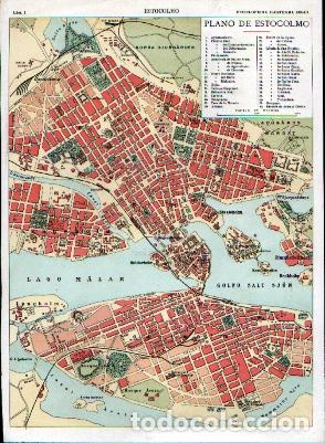 Arte: CROMOLITOGRAFIA PLANO DE ESTOCOLMO (SUECIA). ENCICLOPEDIA SEGUI. 1905 - G-PLANOS-056