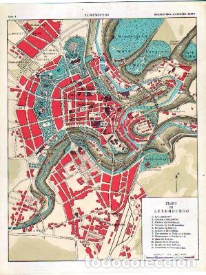 Arte: CROMOLITOGRAFIA PLANO DE LUXEMBURGO (LUXEMBURGO). ENCICLOPEDIA SEGUI. 1905 - G-PLANOS-059