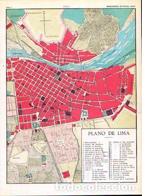 Arte: CROMOLITOGRAFIA PLANO DE LIMA (PERU). ENCICLOPEDIA SEGUI. 1905 - G-PLANOS-062