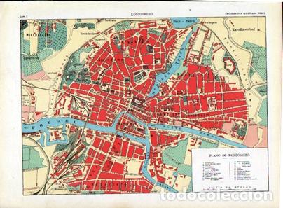 Arte: CROMOLITOGRAFIA PLANO DE KONIGSBERG (RUSIA). ENCICLOPEDIA SEGUI. 1905 G-PLANOS-068