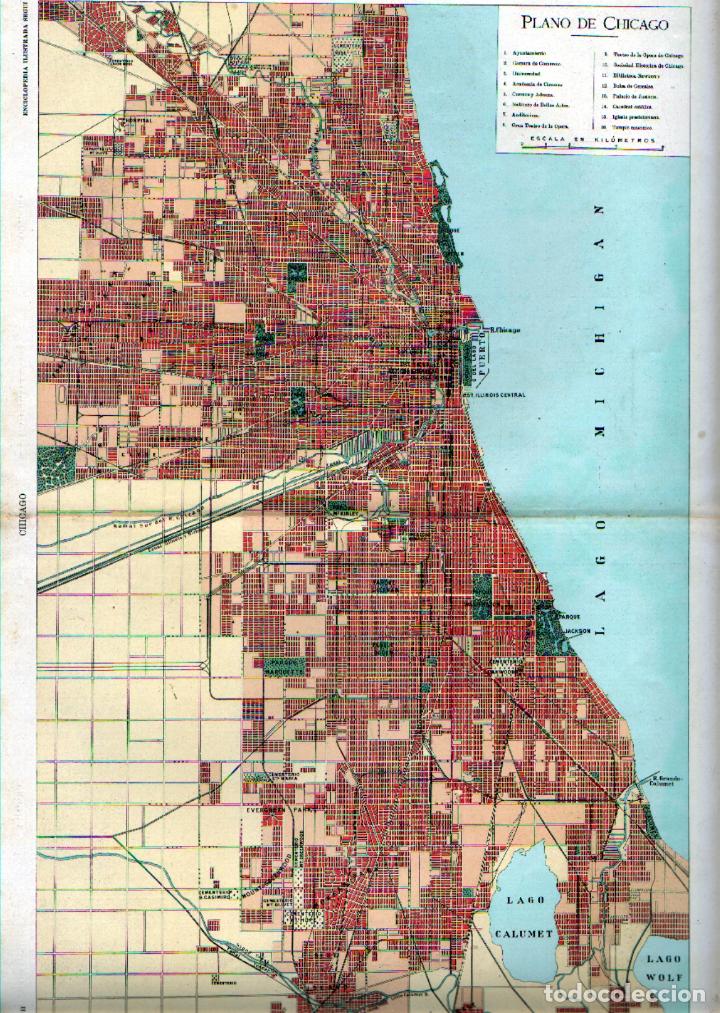 Arte: CROMOLITOGRAFIA PLANO DE CHICAGO (E.E.U.U.). ENCICLOPEDIA SEGUI. 1905 - G-PLANOS-085