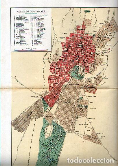 Arte: CROMOLITOGRAFIA PLANO DE GUATEMALA (GUATEMALA). ENCICLOPEDIA SEGUI. 1905 - G-PLANOS-086