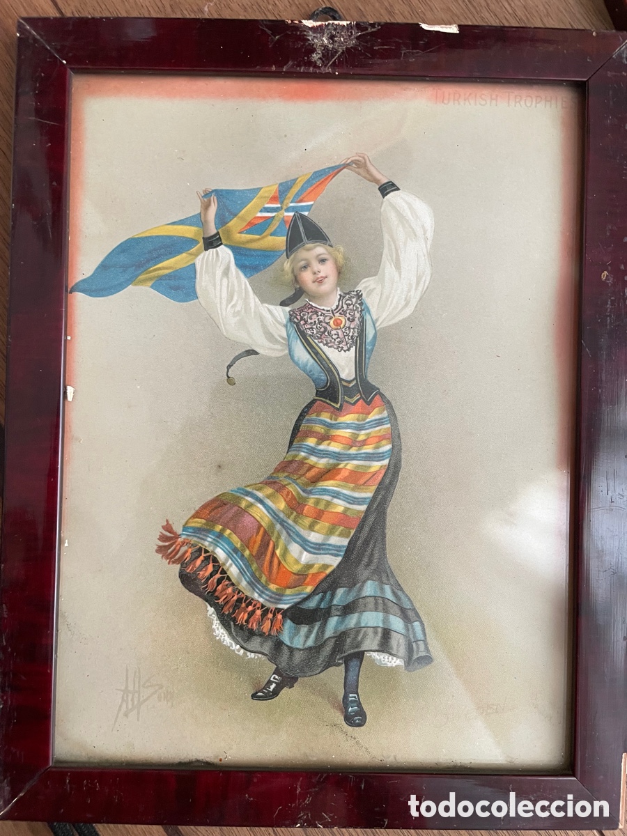 chicas bandera suecia 1903 / litografía enmarca - Compra venta en  todocoleccion