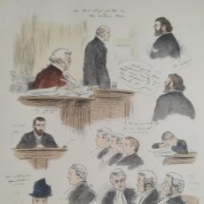 Arte: CROMOLITOGRAFIA - JUEZ ABOGADO PERSONAJES TRIBUNAL DE JUSTICIA - DE HENRY STEPHEN LUDLOW - 1886 -
