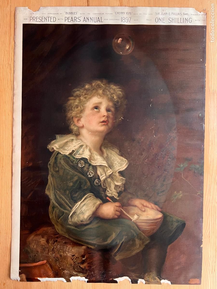 Arte: Pears Soap Annual Chromolithograph . 1897 , Millais, John Everett . Bubbles. - Foto 1