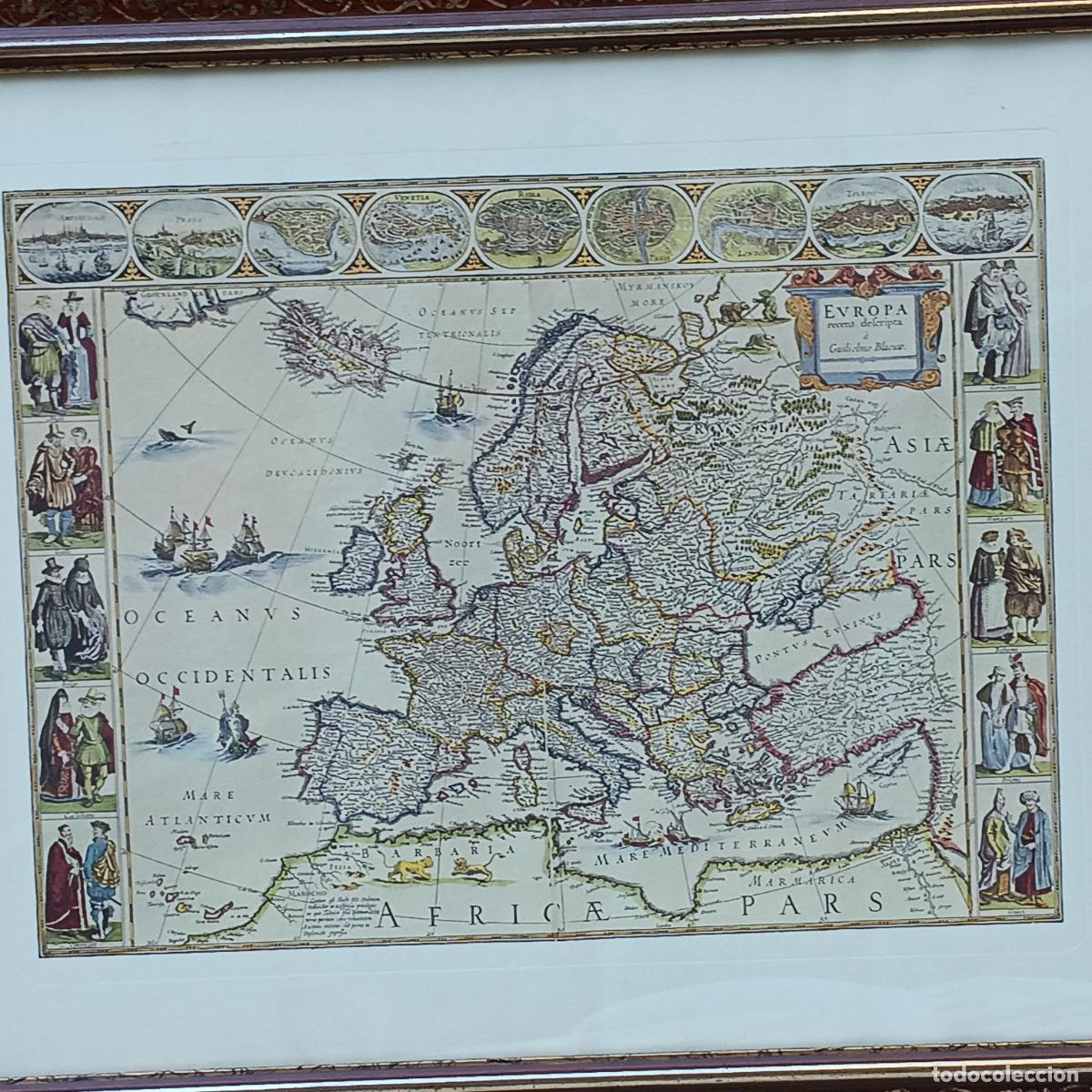 Arte: CUADRO CON CROMOLITOGRAFIA MAPA DE EUROPA. - Foto 6