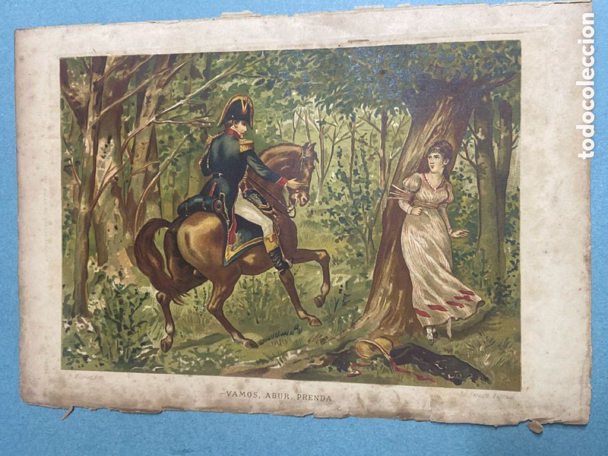 Arte: Cromolitograf&iacute;a Guerra Independencia Espa&ntilde;ola Litografafia Forast&eacute; Barna siglo XIX a&ntilde;os 1807 - 13