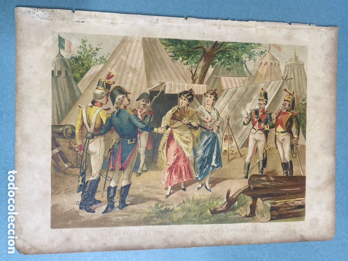 Arte: Cromolitograf&iacute;a Guerra Independencia Espa&ntilde;ola Litografafia Forast&eacute; Barna siglo XIX a&ntilde;os 1807 - 13