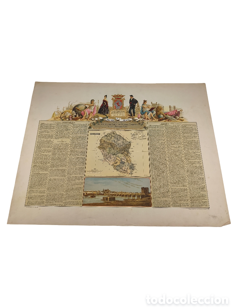 Kunst: GRAN L&Aacute;MINA CROMOLITOGR&Aacute;FICA C&Oacute;RDOBA - DEDICATORIA AL CONDE DE TORRES-CABRERA - BORONAT - C. 1875