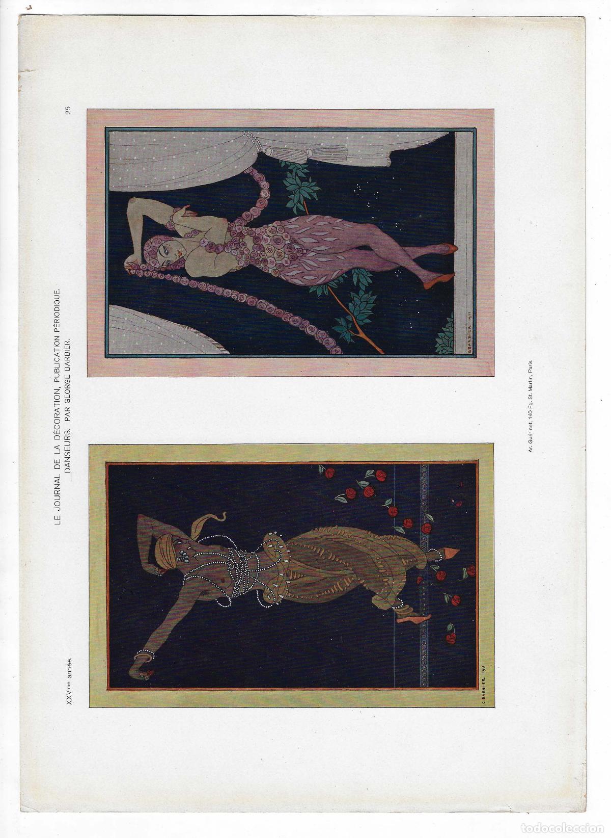 Art: JOURNAL DE LA DECORATION A&Ntilde;O XXV L&Aacute;M. 25. DANSEURS (George Barbier). CROMOLITOGRAF&Iacute;A 63x46