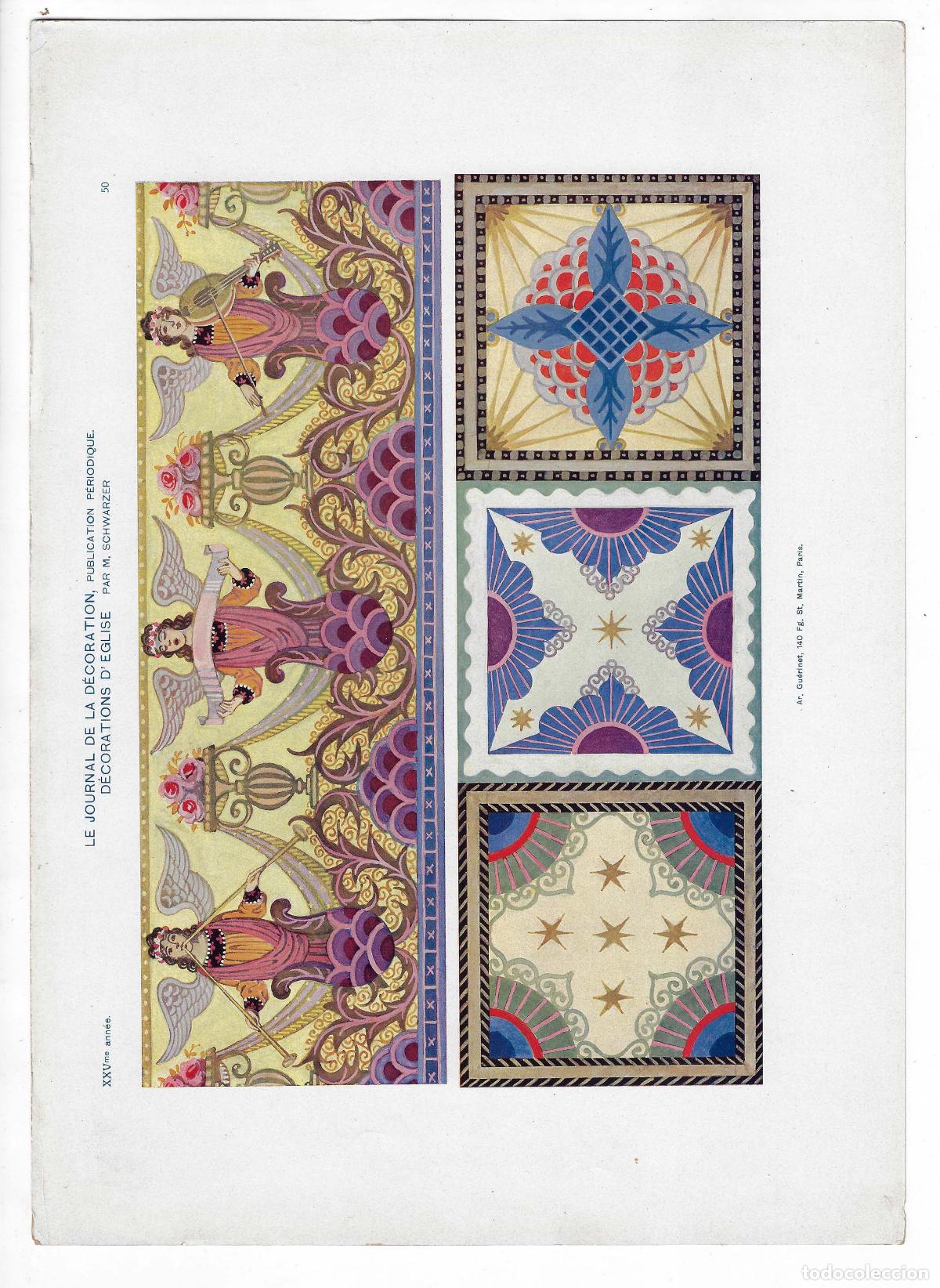 Art: JOURNAL DE LA DECORATION A&Ntilde;O XXV L&Aacute;M. 50. D&Eacute;CORATIONS D'&Eacute;GLISE (M. Schwarzer). CROMOLITOGRAF&Iacute;A 63x46