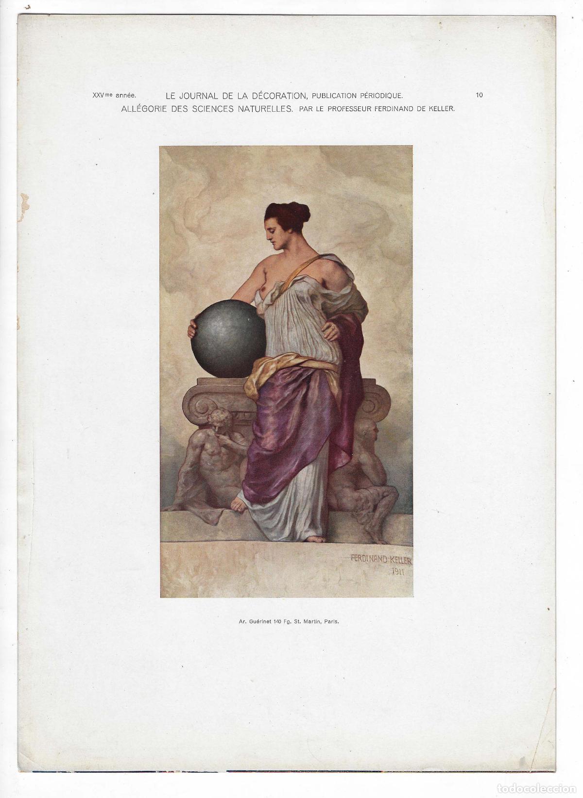 Art: JOURNAL DE LA DECORATION A&Ntilde;O XXV L&Aacute;M. 10. ALL&Eacute;GORIE DES SCIENCES NATURELLES (Ferdinand De Keller). C