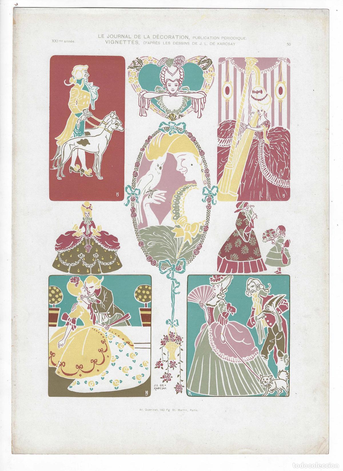 Art: JOURNAL DE LA DECORATION A&Ntilde;O XXI L&Aacute;M. 50. VIGNETTES (J. L. De Karcsay). CROMOLITOGRAF&Iacute;A 63x46