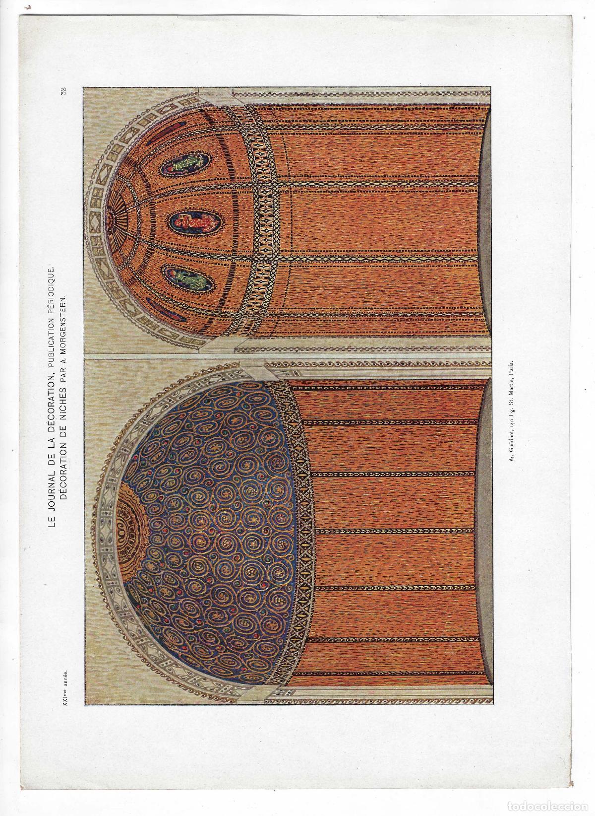 Art: JOURNAL DE LA DECORATION A&Ntilde;O XXI L&Aacute;M. 32. D&Eacute;CORATION DE NICHES (A. Morgenstern). CROMOLITOGRAF&Iacute;A 63x