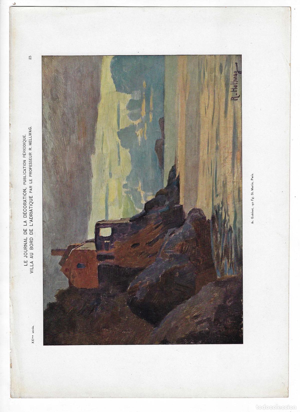 Arte: JOURNAL DE LA DECORATION A&Ntilde;O XXI L&Aacute;M. 23. VILLA AU BORD DE L'ADRIATIQUE (R. Hellwag). CROMOLITOGRAF&Iacute;