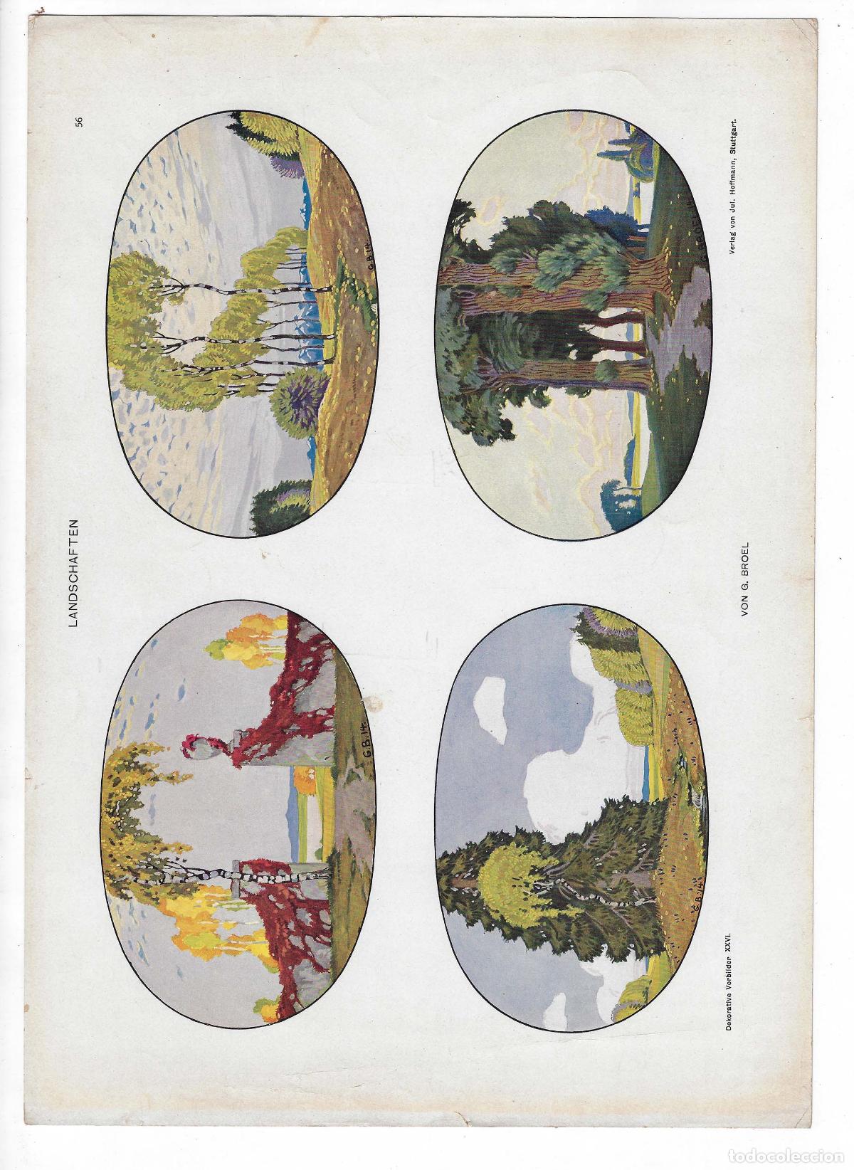 Art: DEKORATIVE VORBILDER A&Ntilde;O XXVI L&Aacute;M. 56. LANDSCHAFTEN (G. Broel) 1915. CROMOLITOGRAF&Iacute;A 63x46
