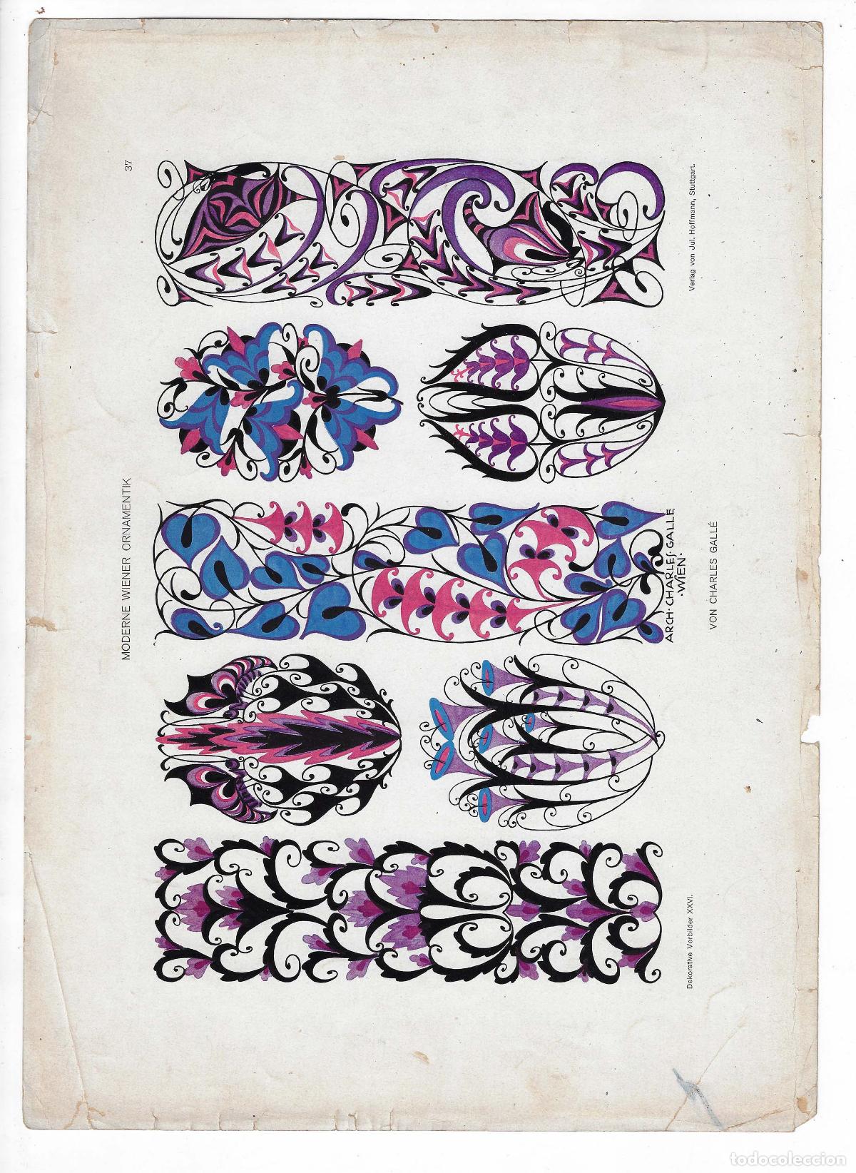 Art: DEKORATIVE VORBILDER A&Ntilde;O XXVI L&Aacute;M. 37. MODERNE WIENER ORNAMENTIK (Charles Gall&eacute;). CROMOLITOGRAF&Iacute;A 63
