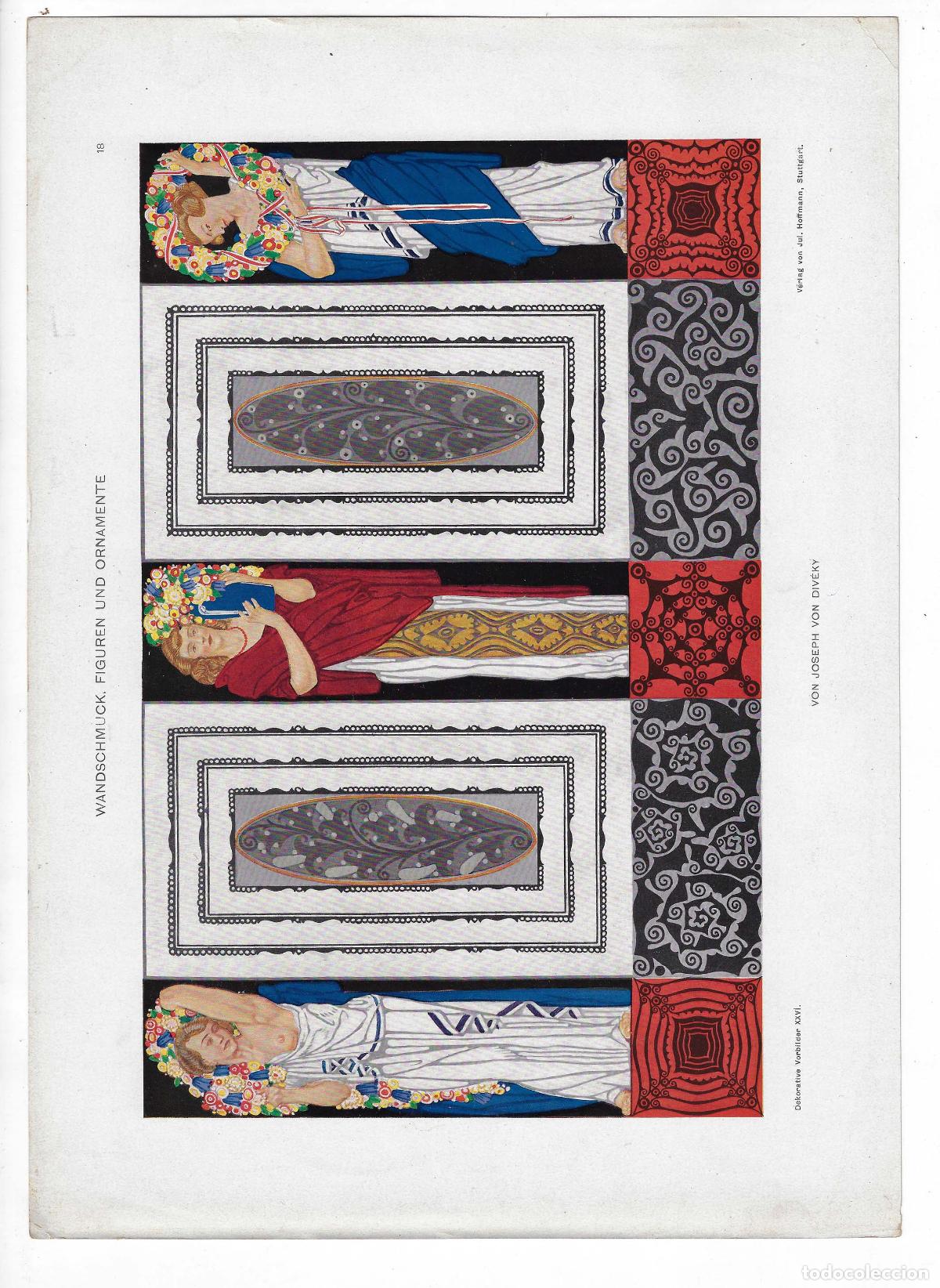 Arte: DEKORATIVE VORBILDER A&Ntilde;O XXVI L&Aacute;M. 18. WANDSCHMUCK, FIGUREN UND ORNAMENTE (Josef V. Diveky). CROMOLI