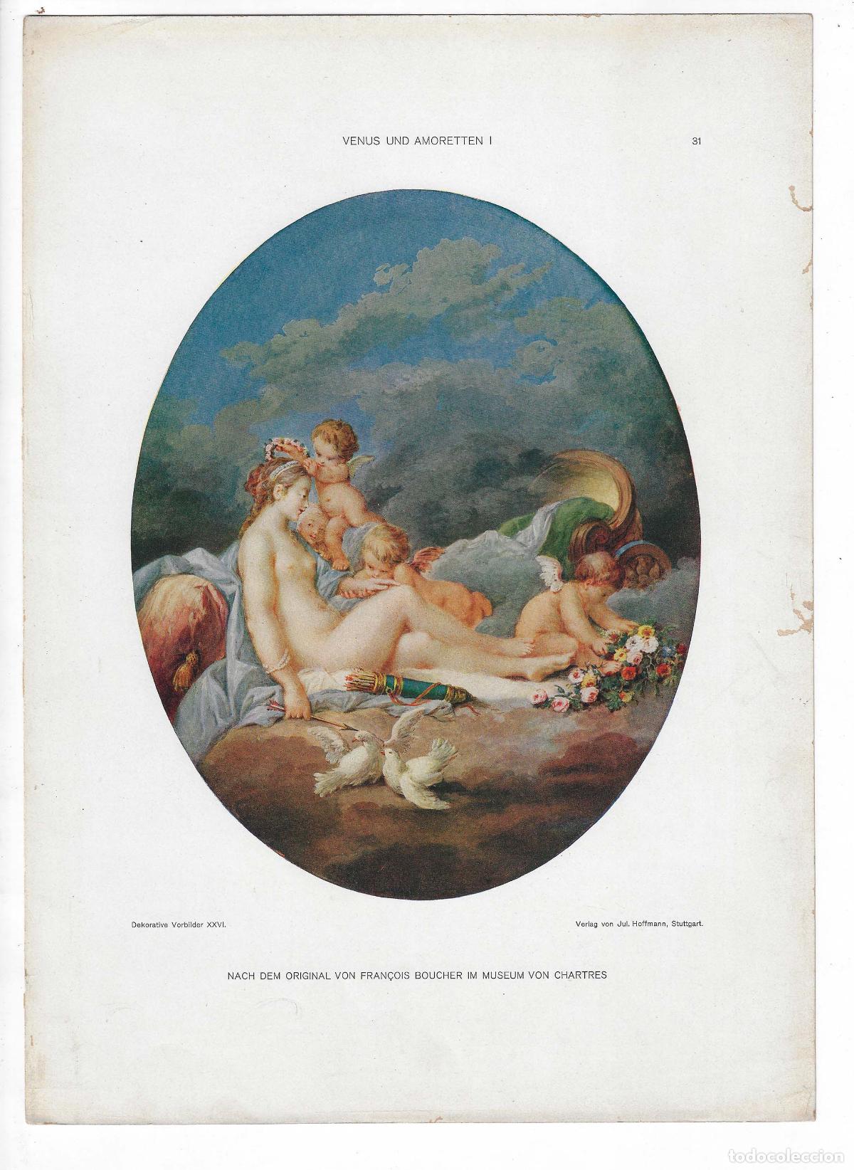 Arte: DEKORATIVE VORBILDER A&Ntilde;O XXVI L&Aacute;M. 31. VENUS UND AMORETTEN. Nach dem Original von Fran&ccedil;ois Boucher i