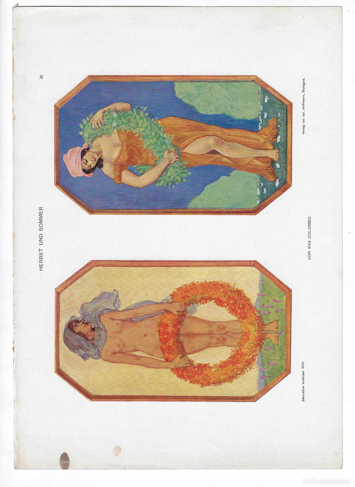 Arte: DEKORATIVE VORBILDER A&Ntilde;O XXVI L&Aacute;M. 26. HERBST UND SOMMER (Max Colombo) 1915. CROMOLITOGRAF&Iacute;A 63x46