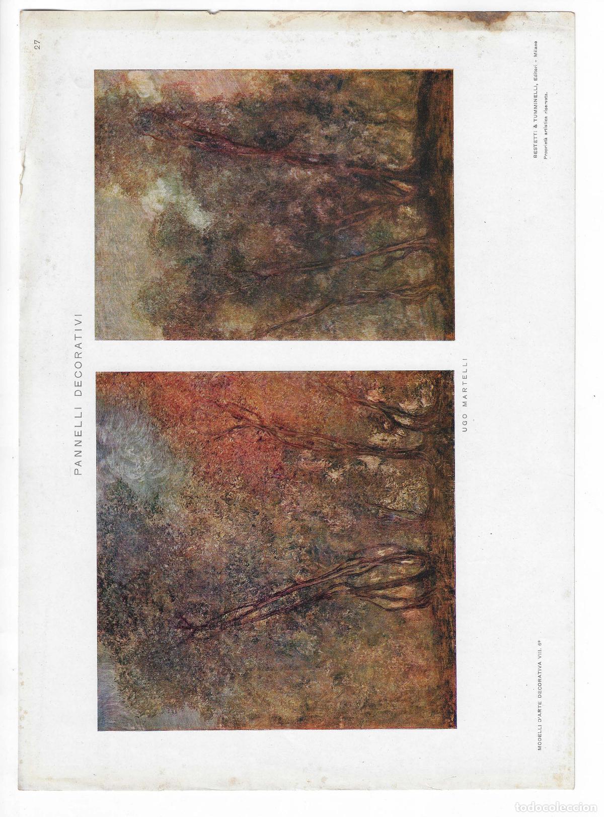 Arte: MODELLI D ARTE DECORATIVA A&Ntilde;O VIII L&Aacute;M. 27. PANNELLI DECORATIVI (Ugo Martelli). CROMOLITOGRAF&Iacute;A 63x4