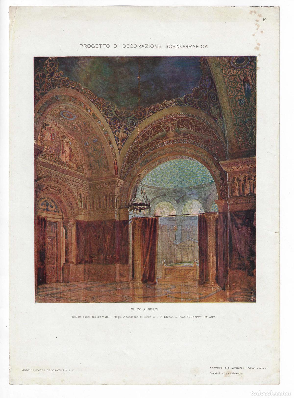 Arte: MODELLI D ARTE DECORATIVA A&Ntilde;O VIII L&Aacute;M. 19. PROGETTO DI DECORAZIONE SCENOGRAFICA (Guido Alberti). CR
